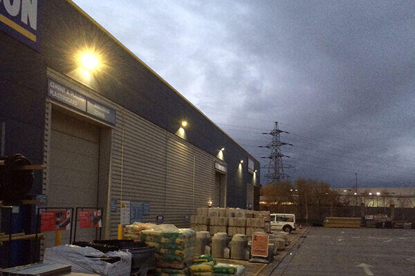 Steve Rudkin Electrical external lighting installation at a builders merchant