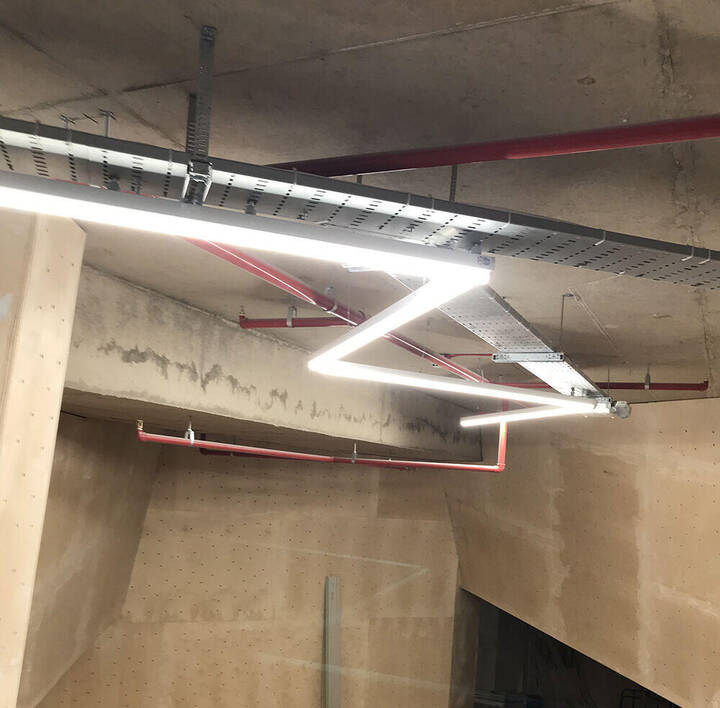 Lighting and power, new climbing centre Leicester