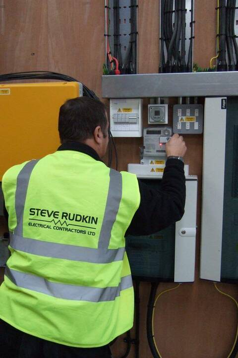 Steve Rudkin engineer at a consumer unit