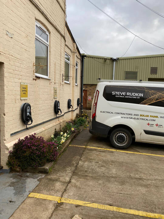 EV charging points at a Rutland factory
