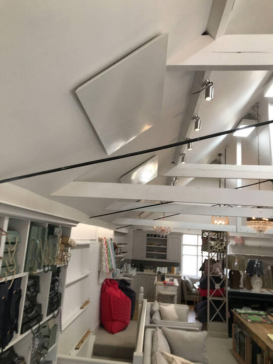Infrared heating panel in a local shop