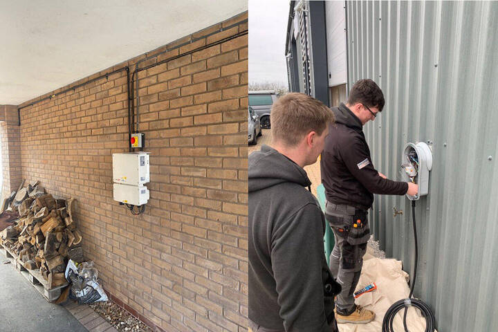 Solar compatible EV charging point installed by Steve Rudkin Electrical